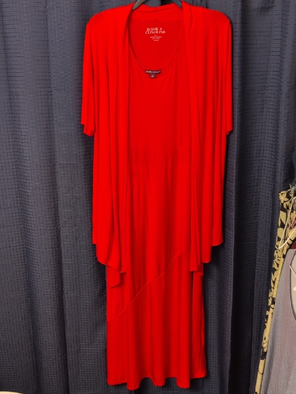 Jessica London Red Sleeveless Maxi Dress with Matching Cardigan 14